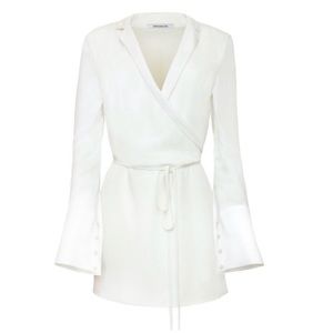 Orseund Iris, white boxy wrap dress, size XS, worn once